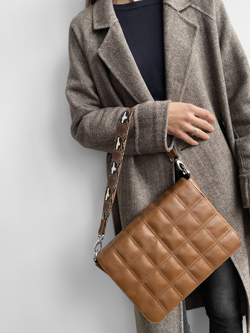 СУМКА REBECCABAG (КАРАМЕЛЬ-ПИТОН BROWN)