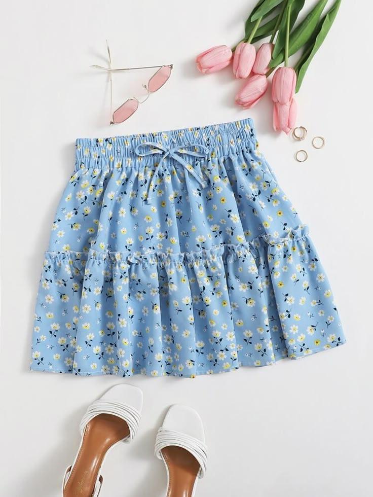 Выкройка ярусной юбки для девочек, рост 92-146