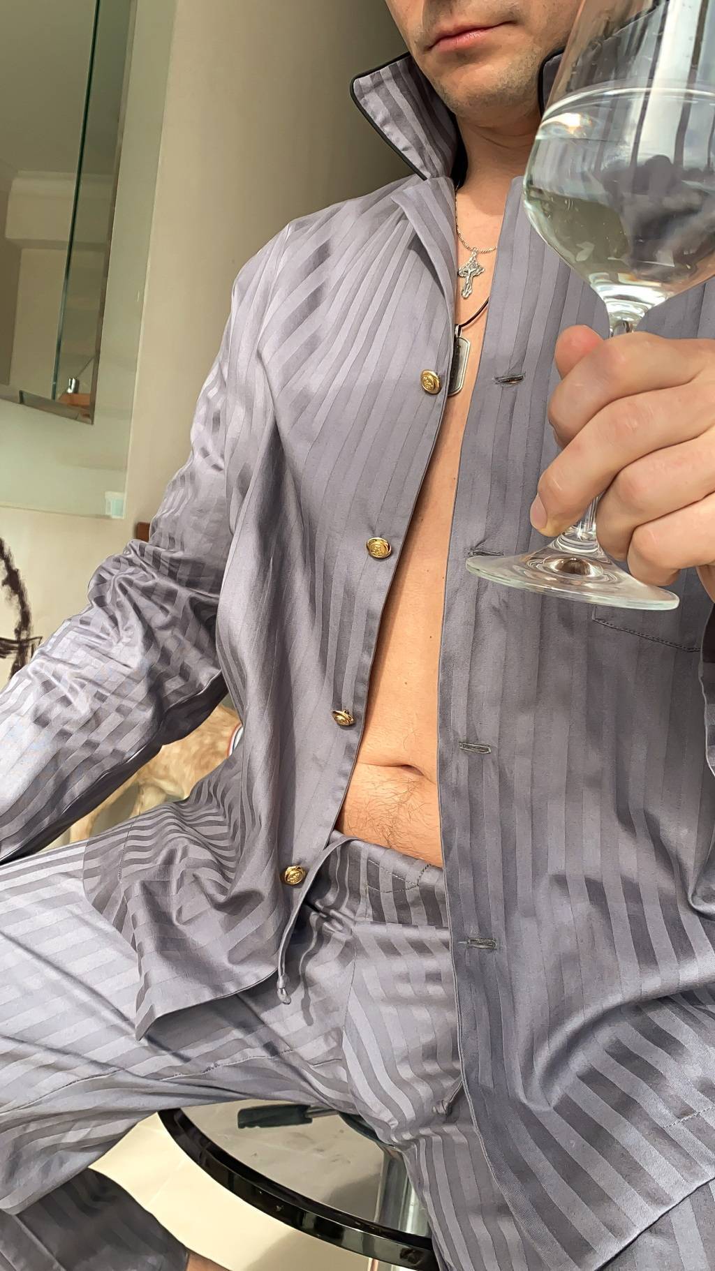 Пижама с брюками в цвете МОКРЫЙ АСФАЛЬТ