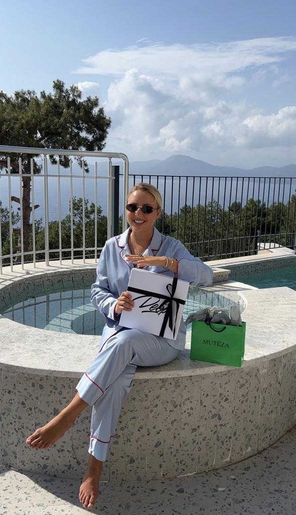 Пижама с брюками в цвете ГОЛУБОЙ