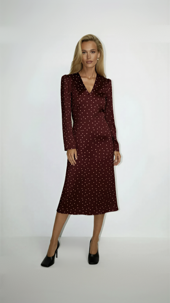 Платье приталенное с рукавами 7/8