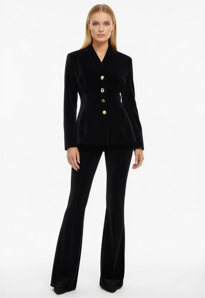 Пиджак с баской из бархата