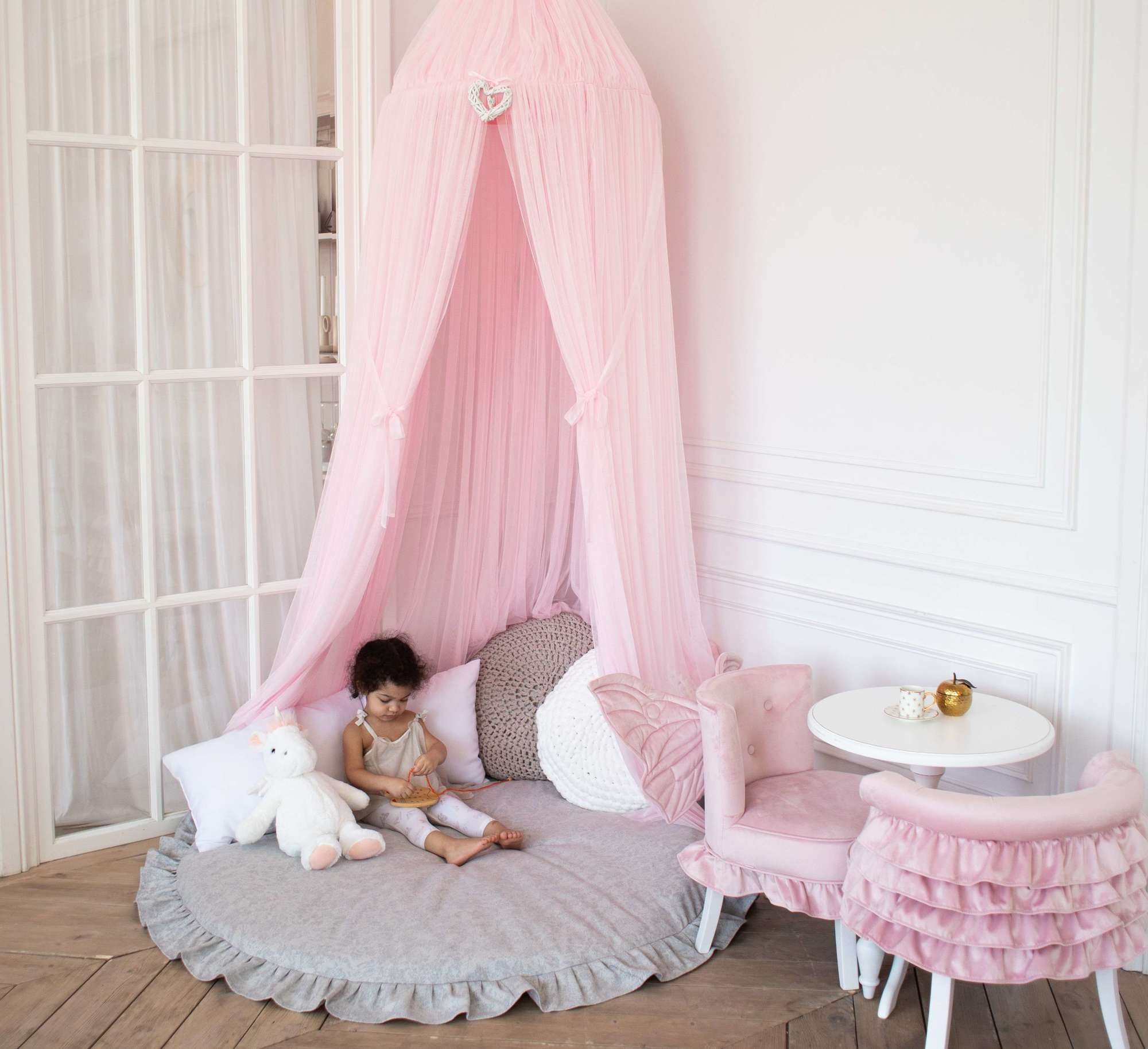 Балдахин Фатиновый Пышный  Нежно Розовый