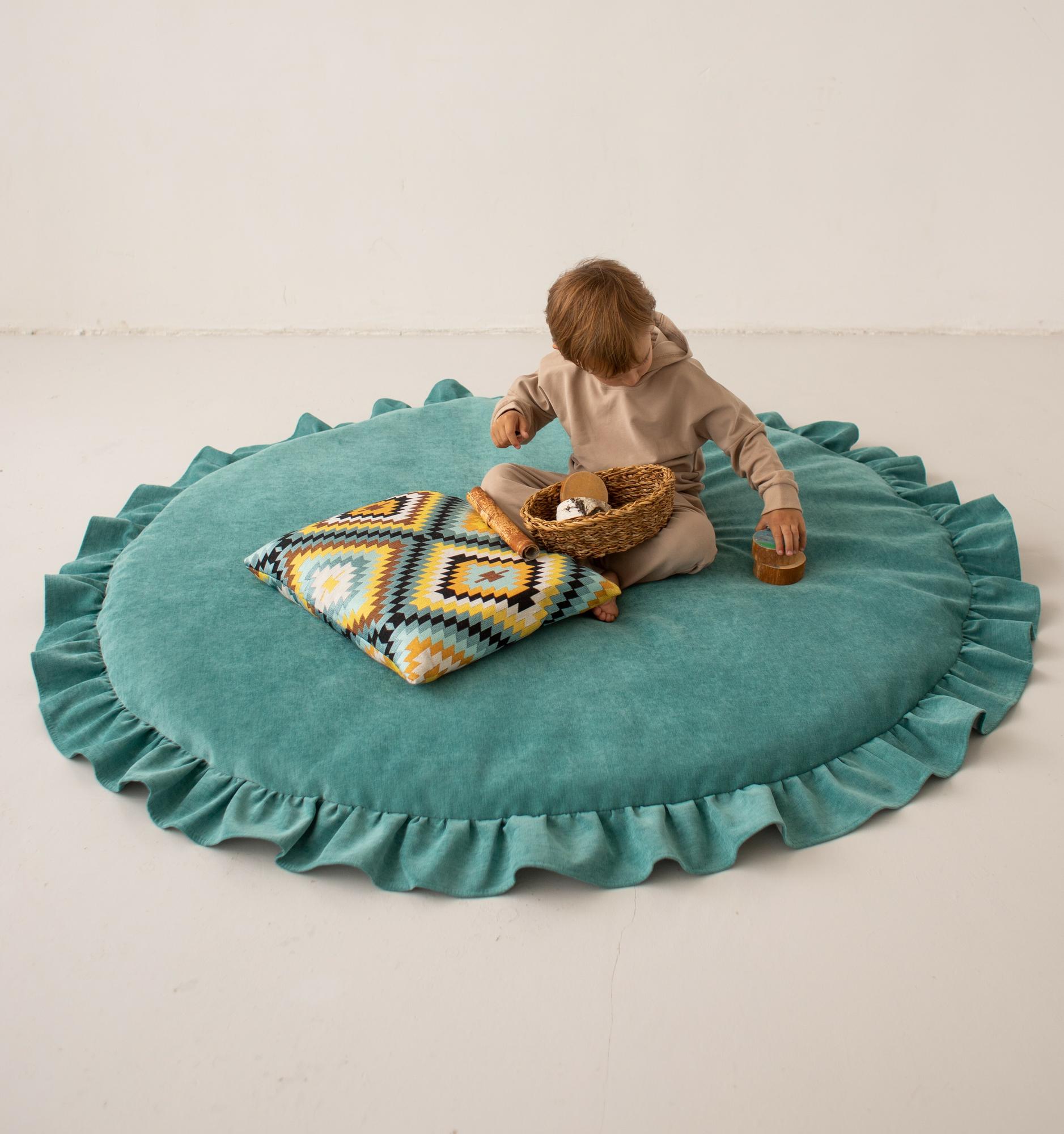 Ковер круглый с рюшей морской бриз