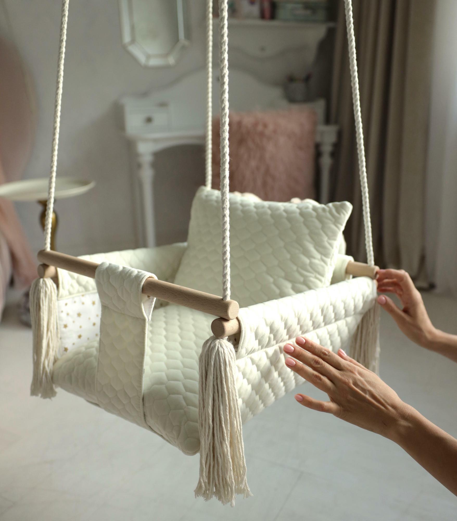 Качель подвесная Амари Зефирчик модель  с ушками зайки