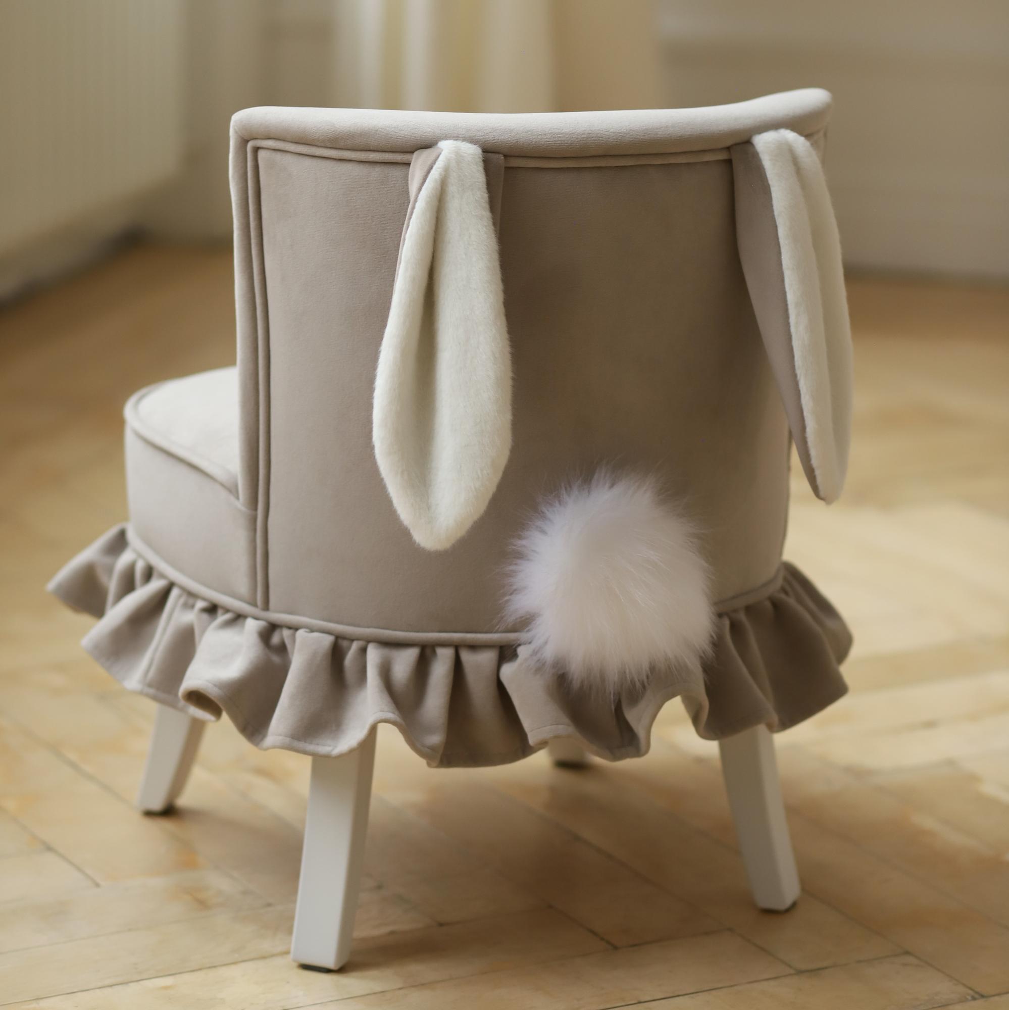 Детское кресло Amari  Светло серый Зайка