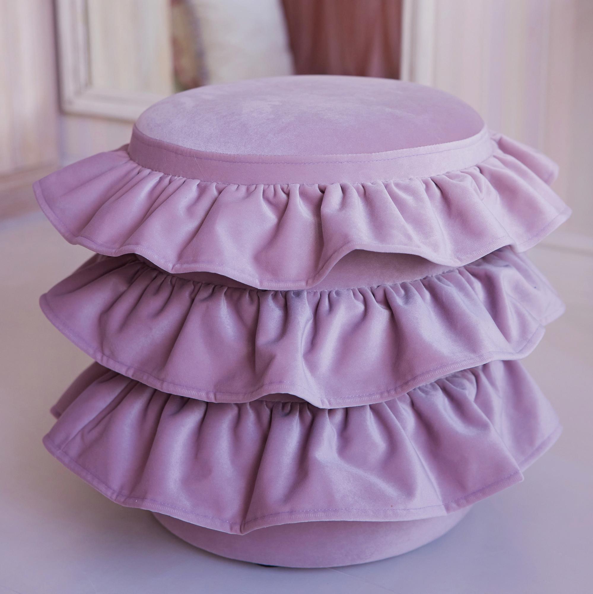 Пуф к письменному столу розово-сиреневый