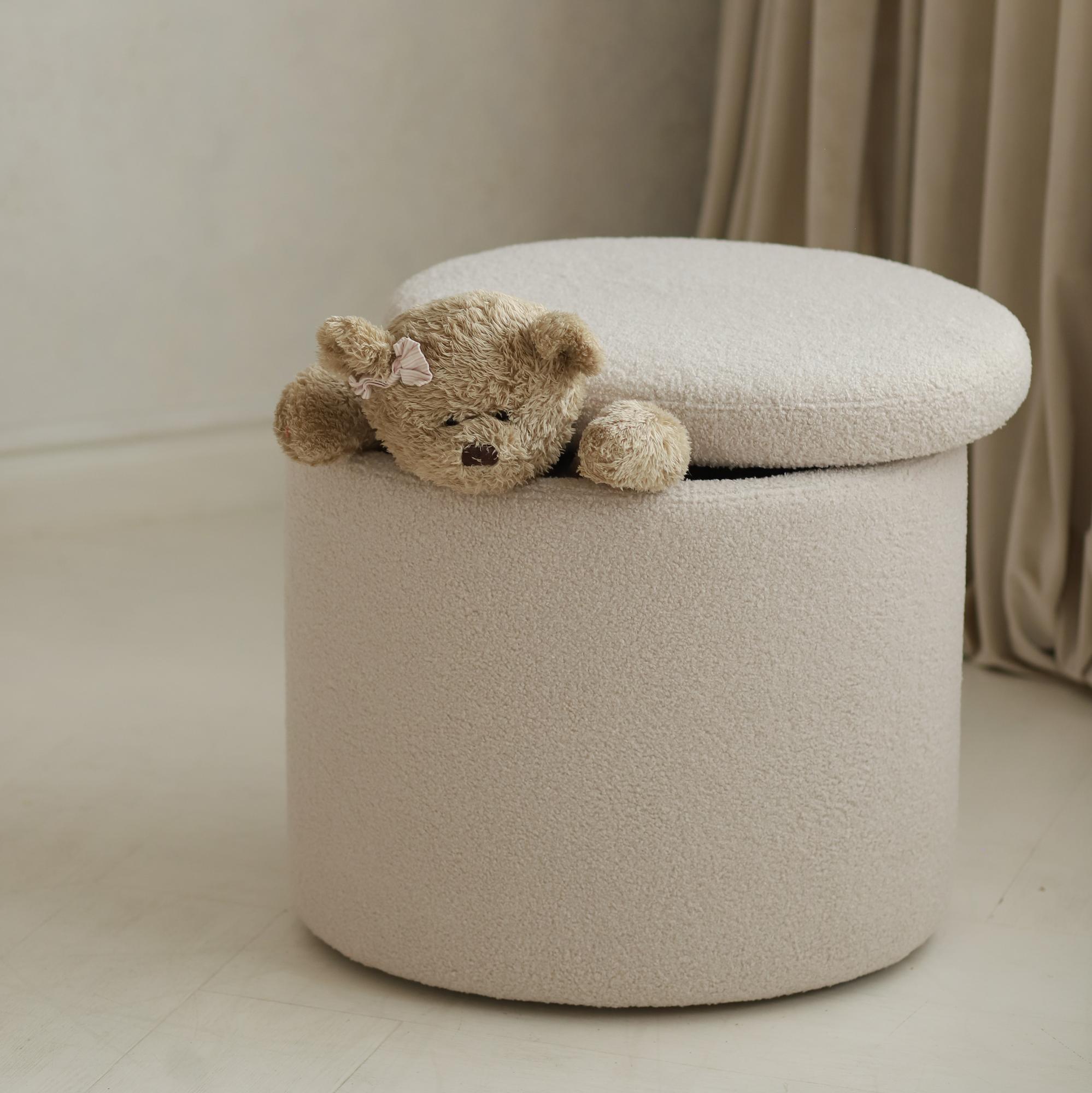 Пуф с отделением для хранения овальной формы