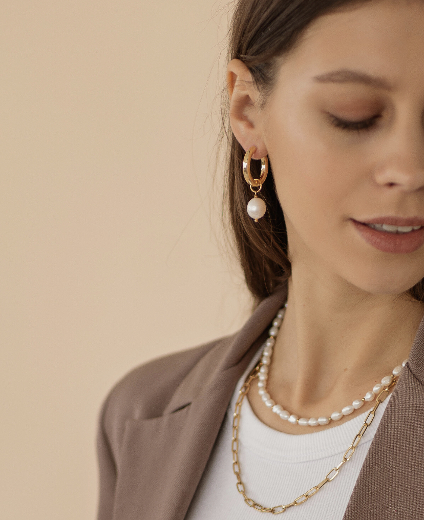 Серьги-основа Кольцо толстое L gold/silver