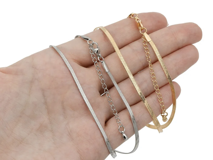 Цепь плоская gold/silver