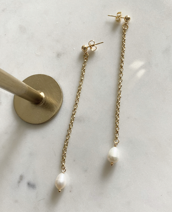 Серьги-гвоздики Капель gold/silver