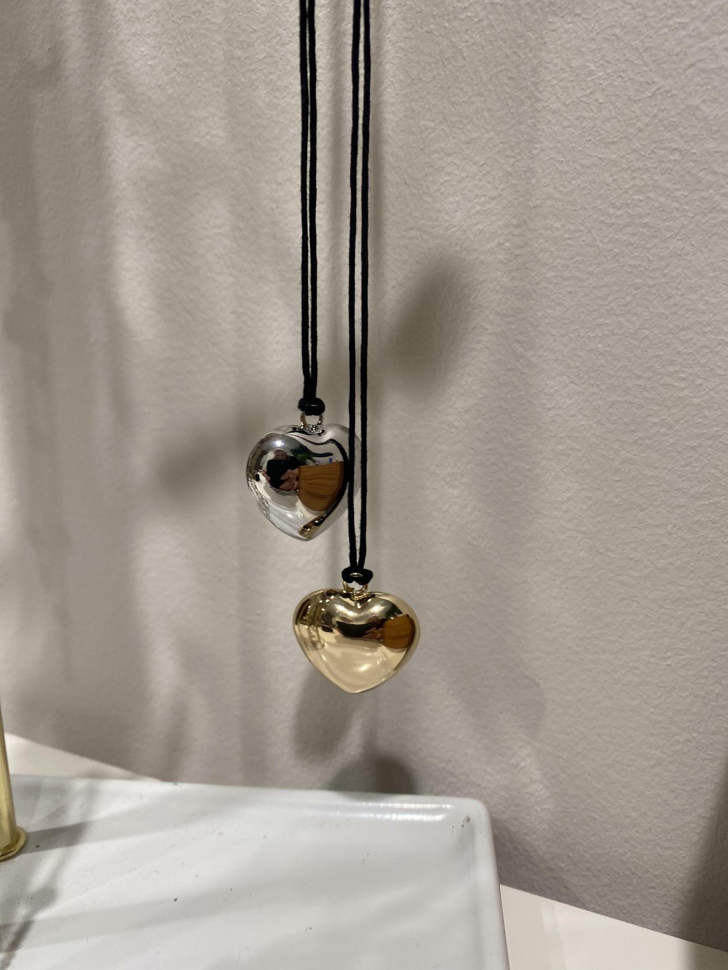 Сет № 1. Сердце на шнурке gold/silver