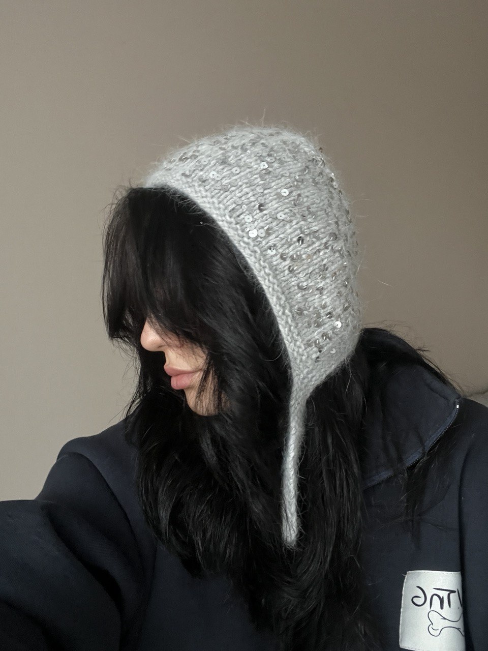 Чепчик с Пайетками серый