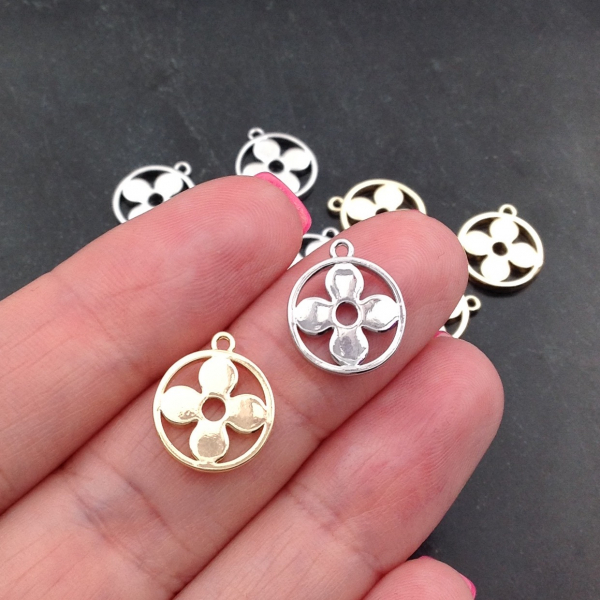 Подвеска Клевер gold/silver