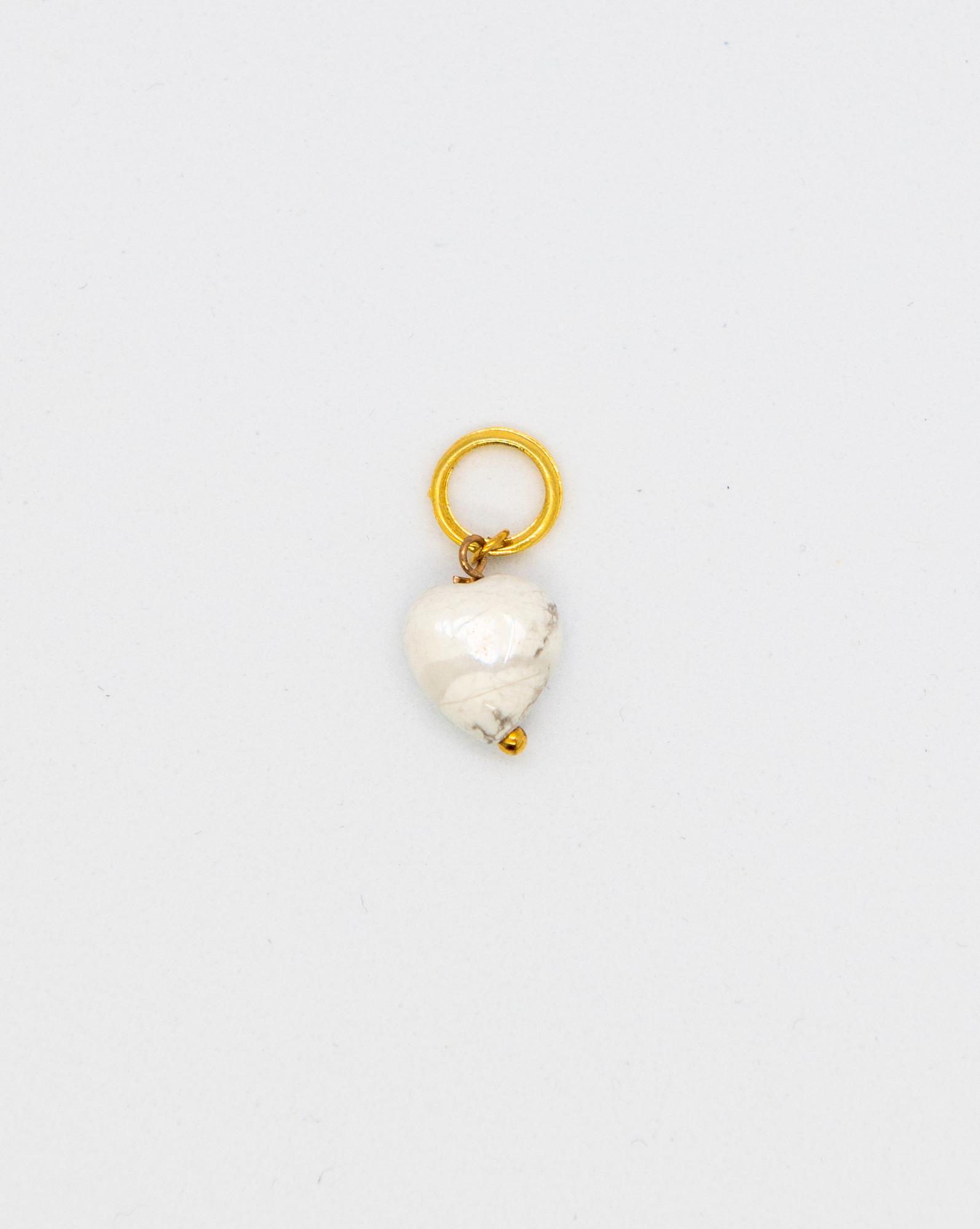 Подвеска Сердце из магнезита мини, gold/silver