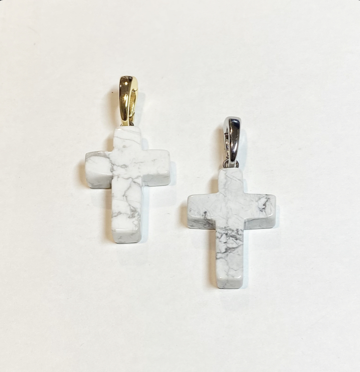 Подвеска крест из Кахолонга ,gold/silver