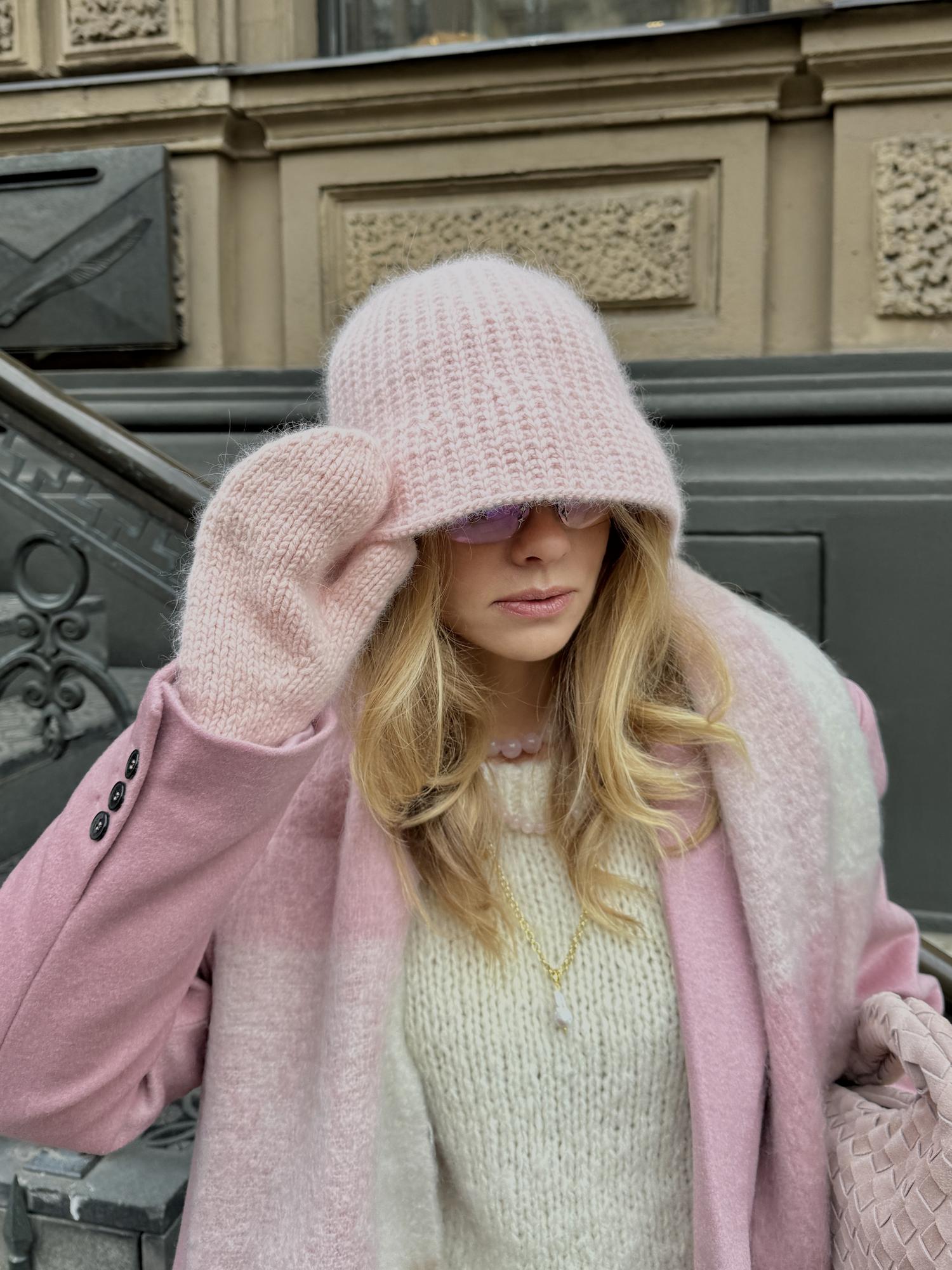 Зимняя панама Tina розовая