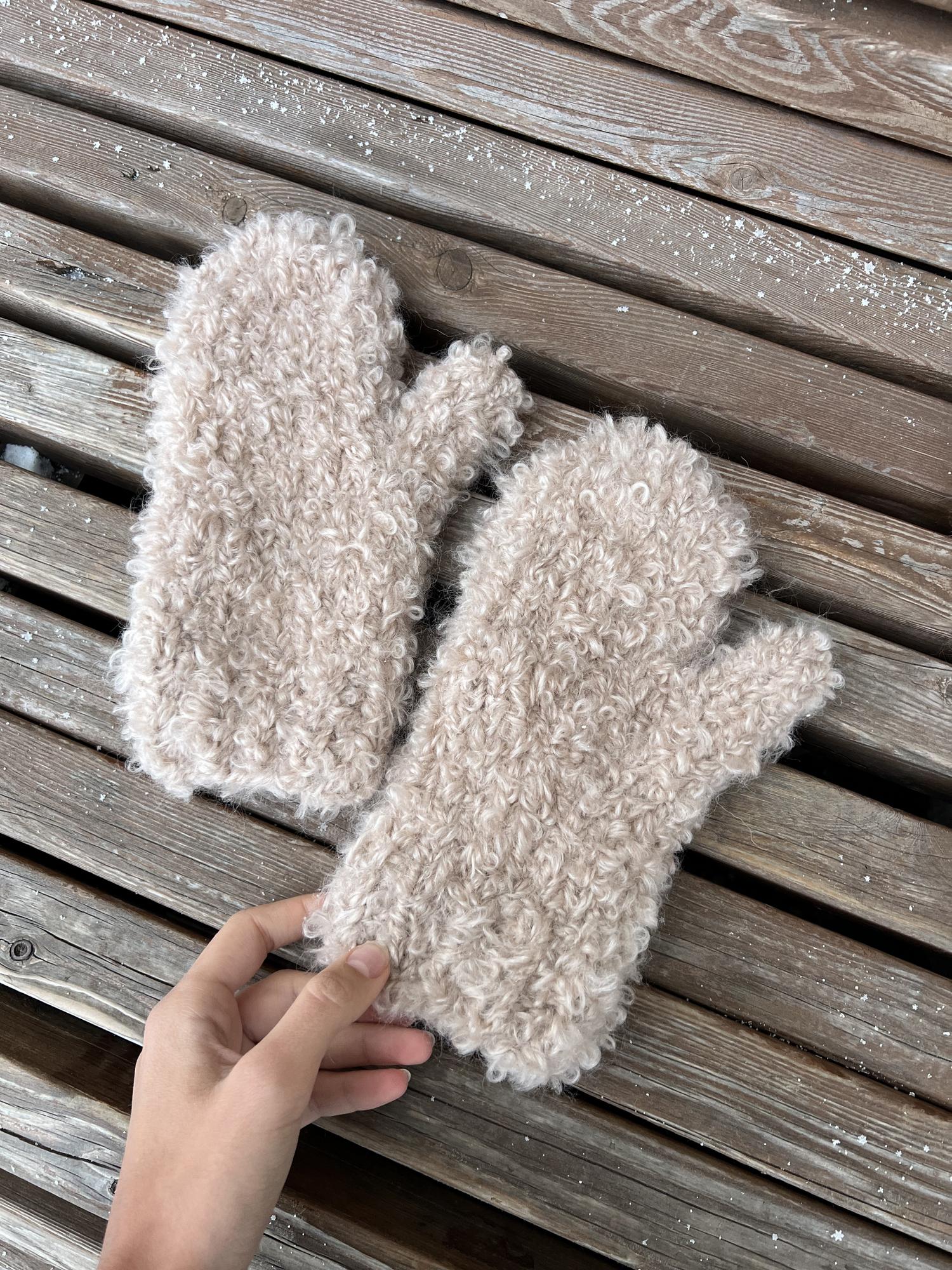 Варежки Барашек светло-бежевый