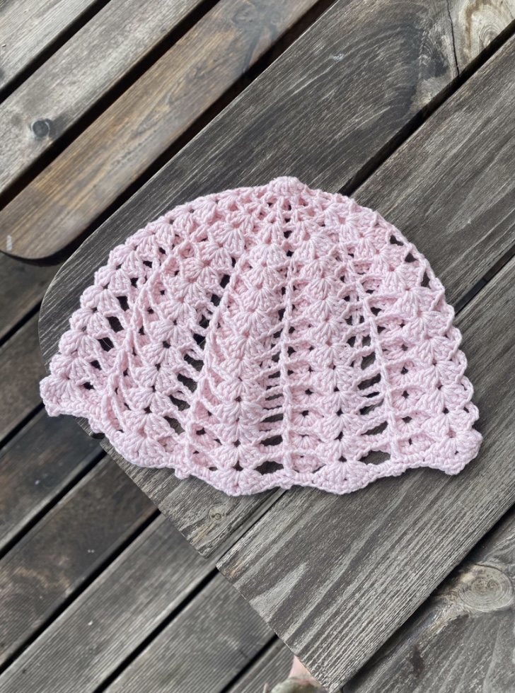 Шапочка ажурная розовая