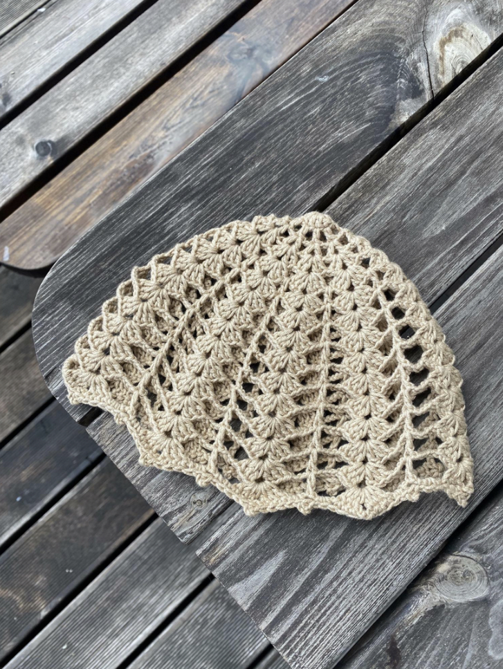 Шапочка Ажурная бежевая