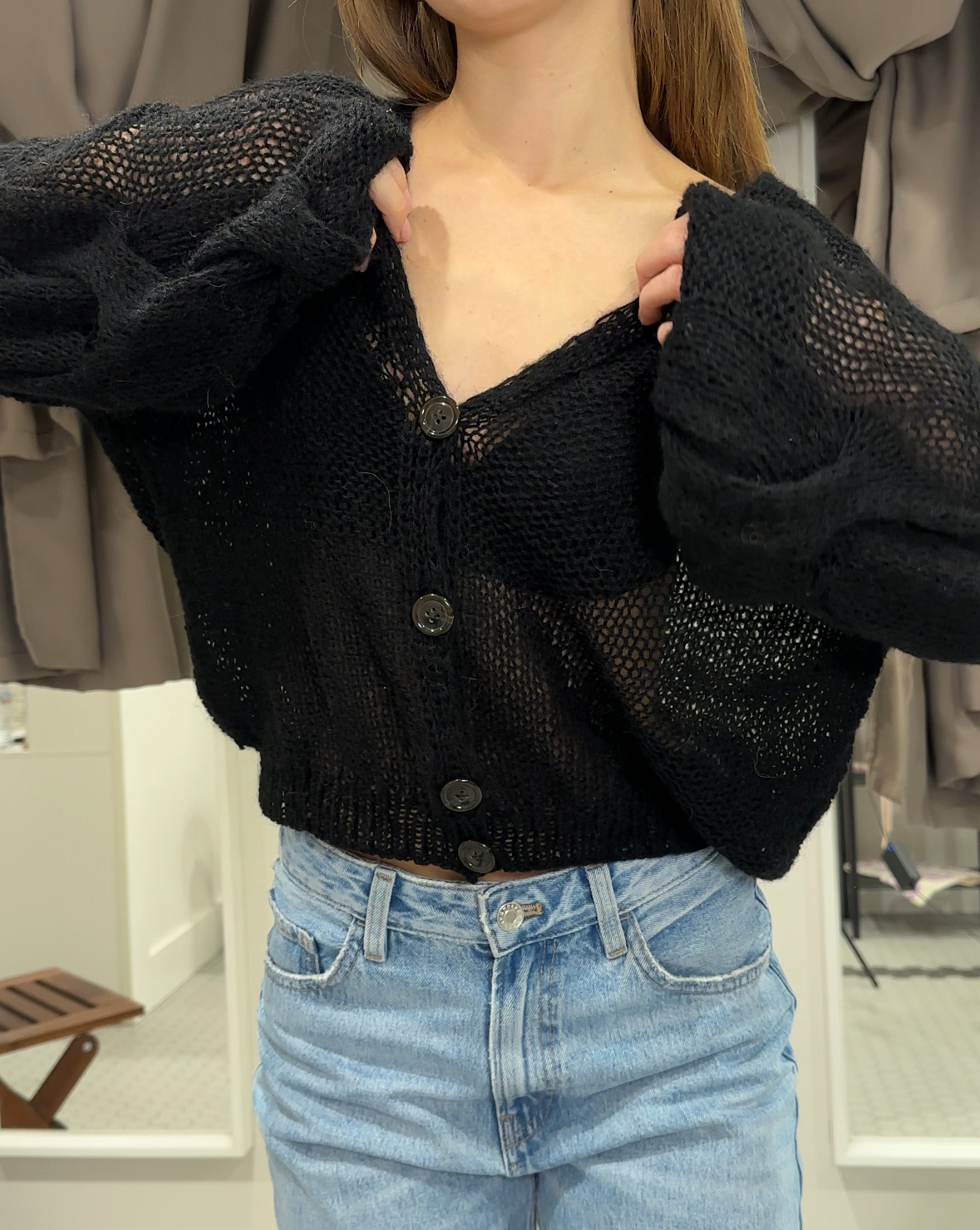 Кардиган Косы черная ночь