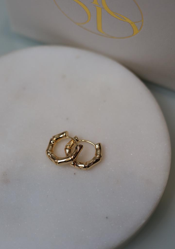 Серьги-основа Бамбук gold/silver