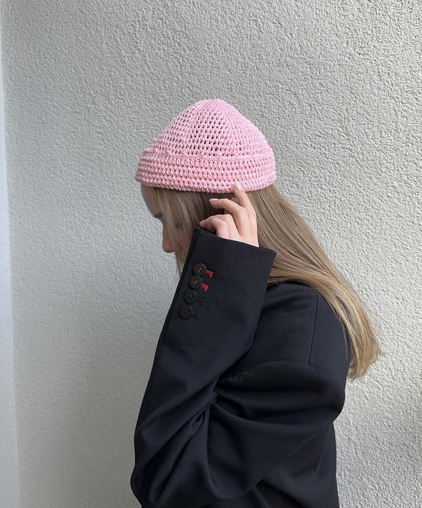 Шапочка-докер розовая