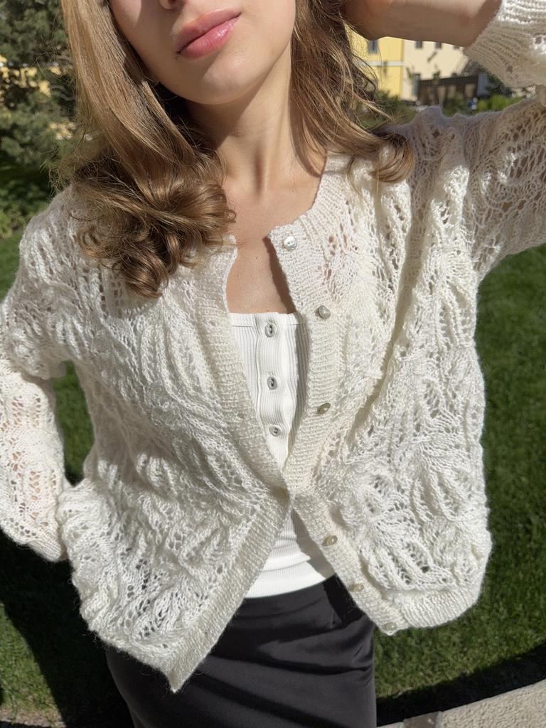 Кардиган Медвежья лапка белый