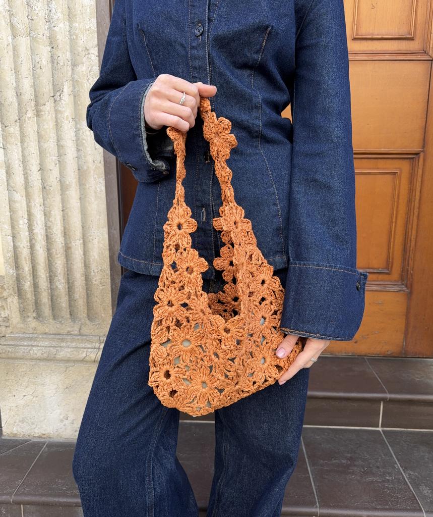 Сумка Цветы рыжая