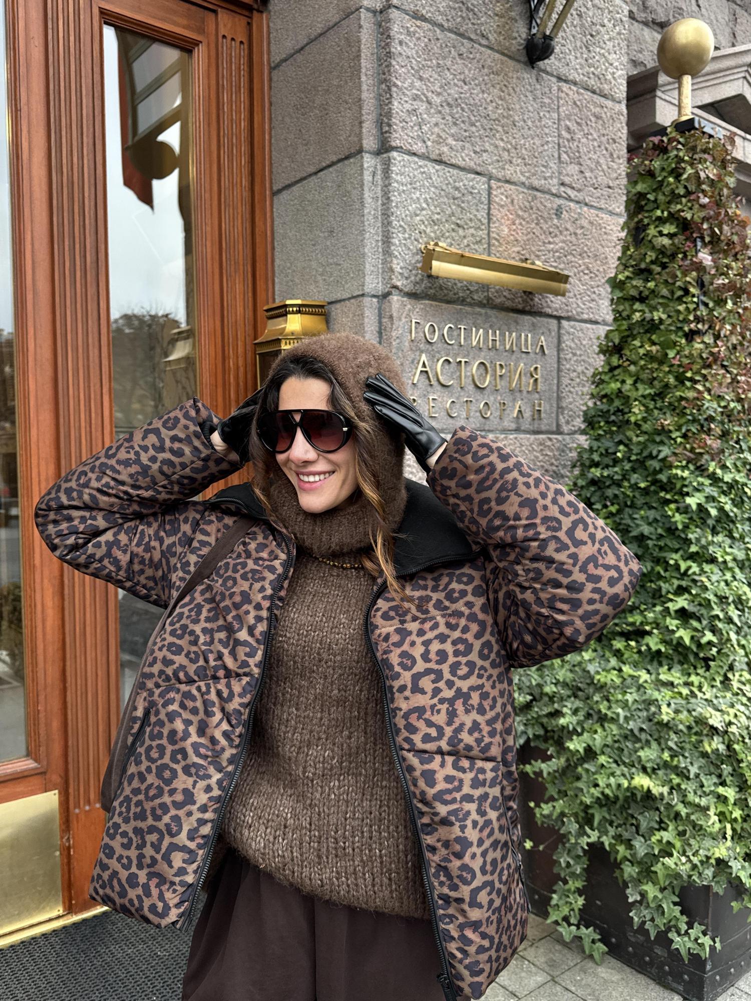 Мини капор из альпаки , коричневый