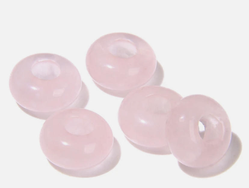 Подвеска Пончик из камня 10 мм, розовый кварц