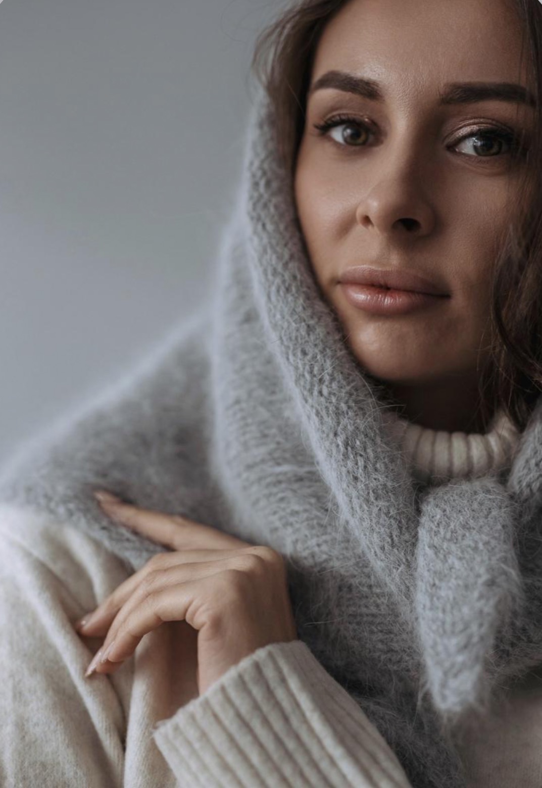 Косынка Lina светло-серая