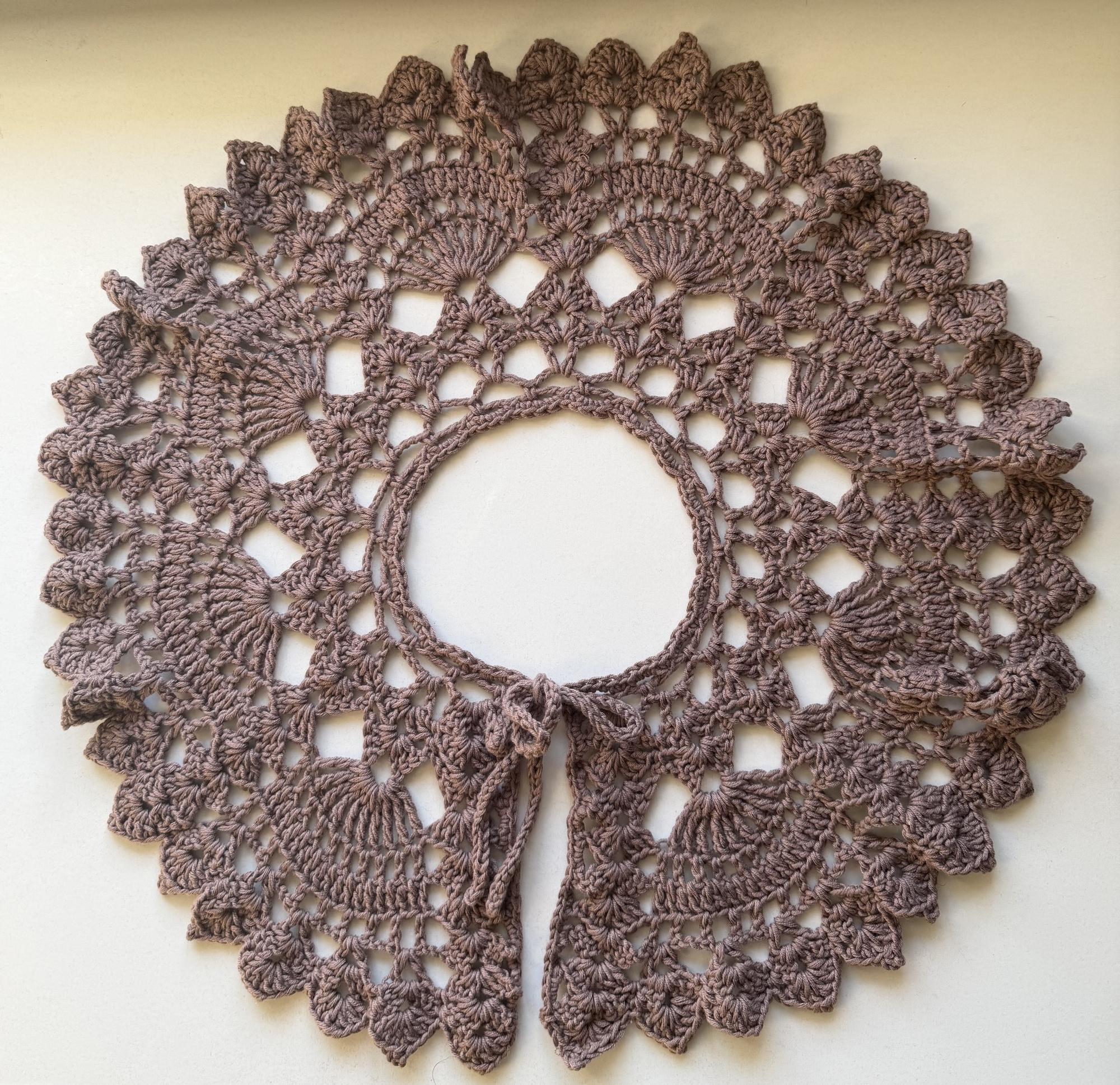 Ажурный воротник какао