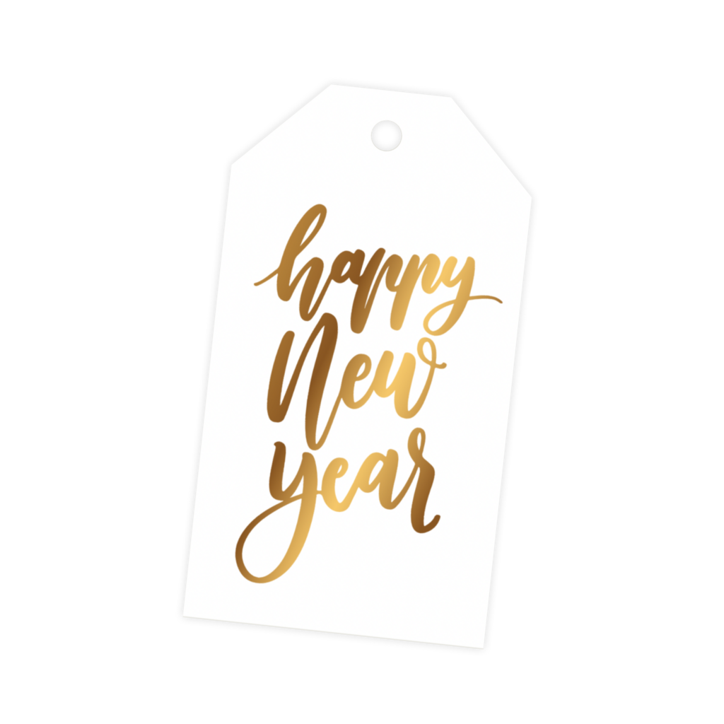 Бирка "Happy New Year" (тиснение)