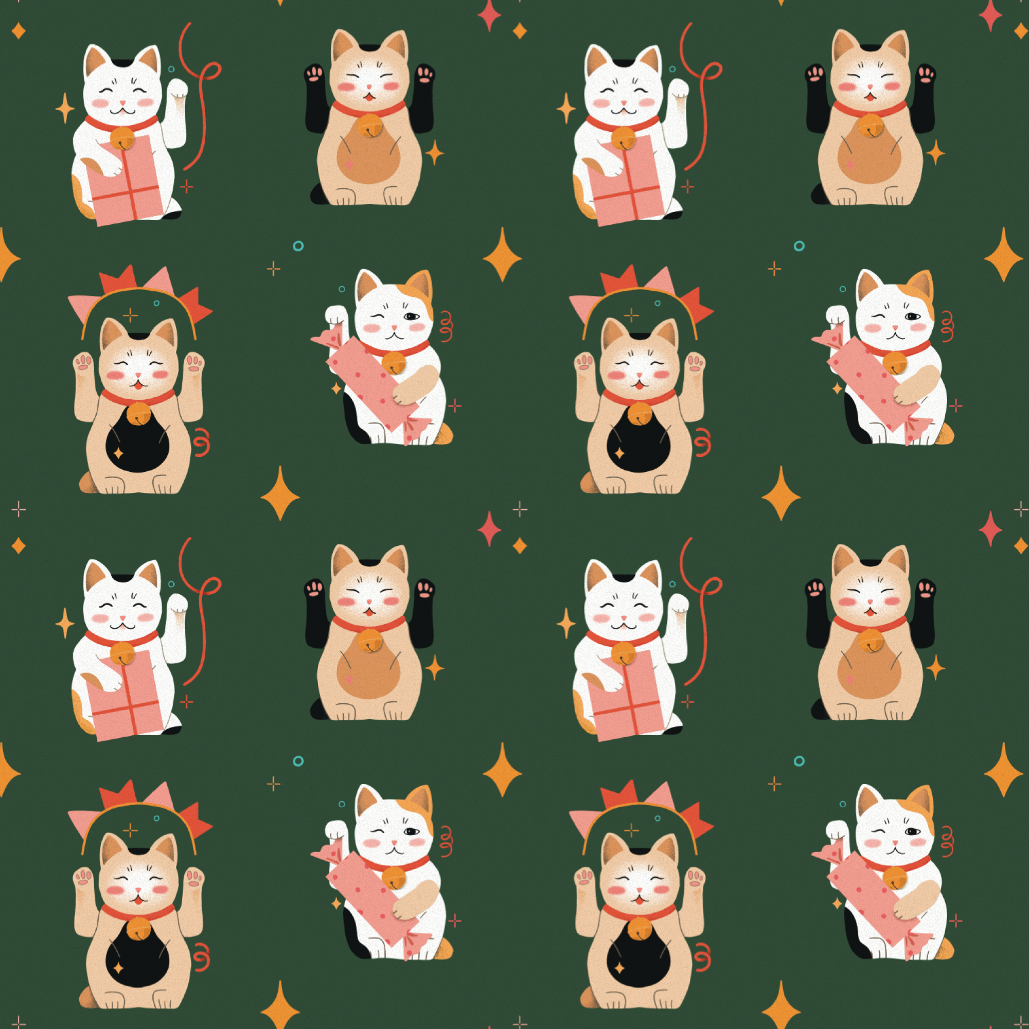 Упаковочная бумага "Lucky Cats"