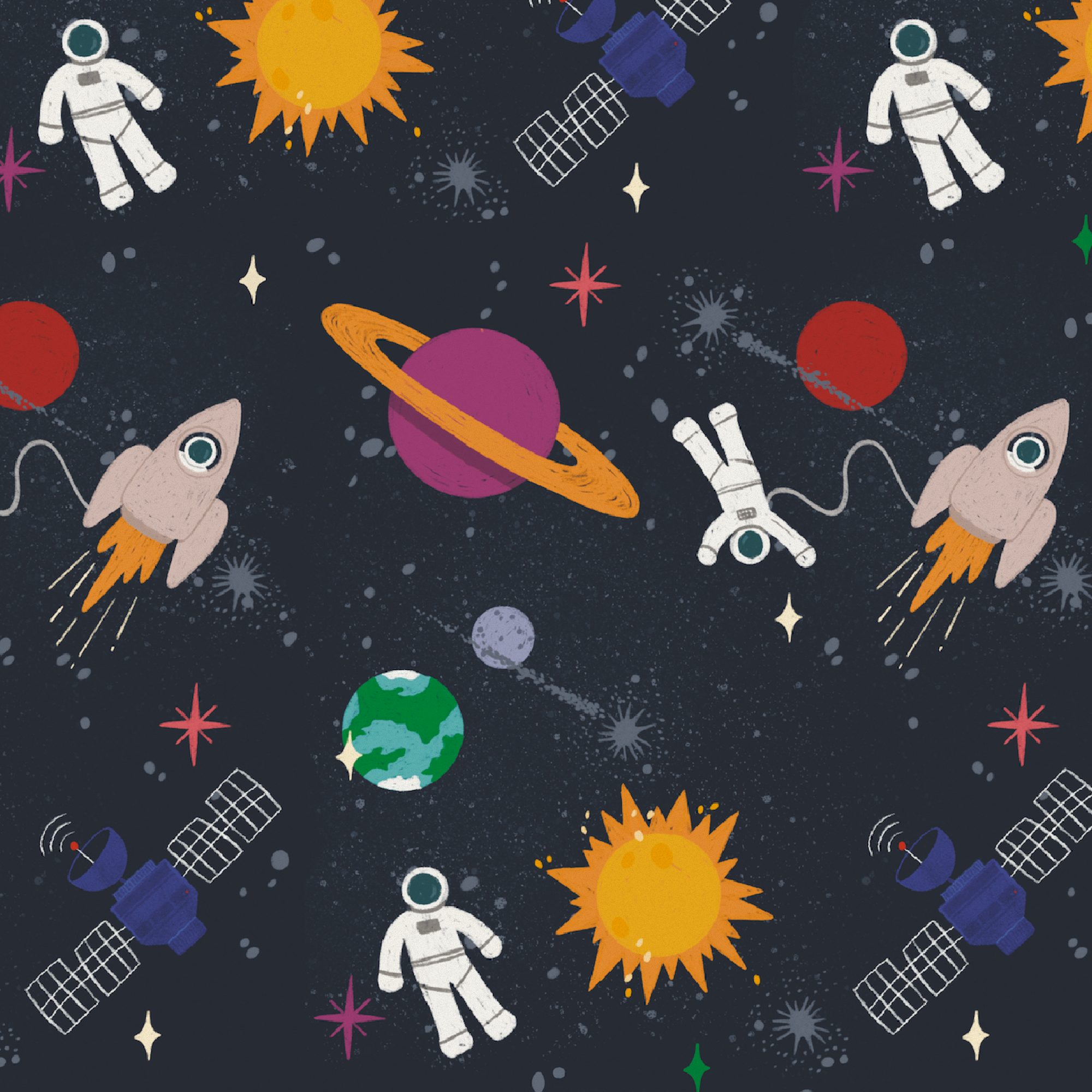 Упаковочная бумага "Космос"