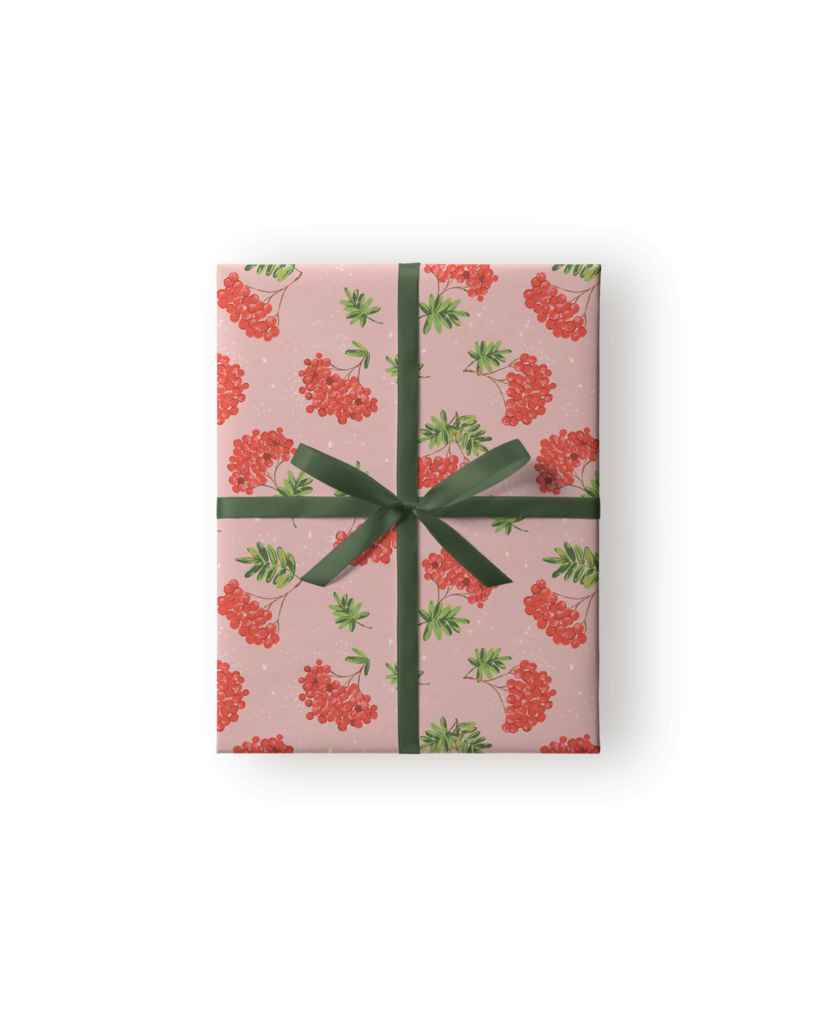 Упаковочная бумага "Рябина"