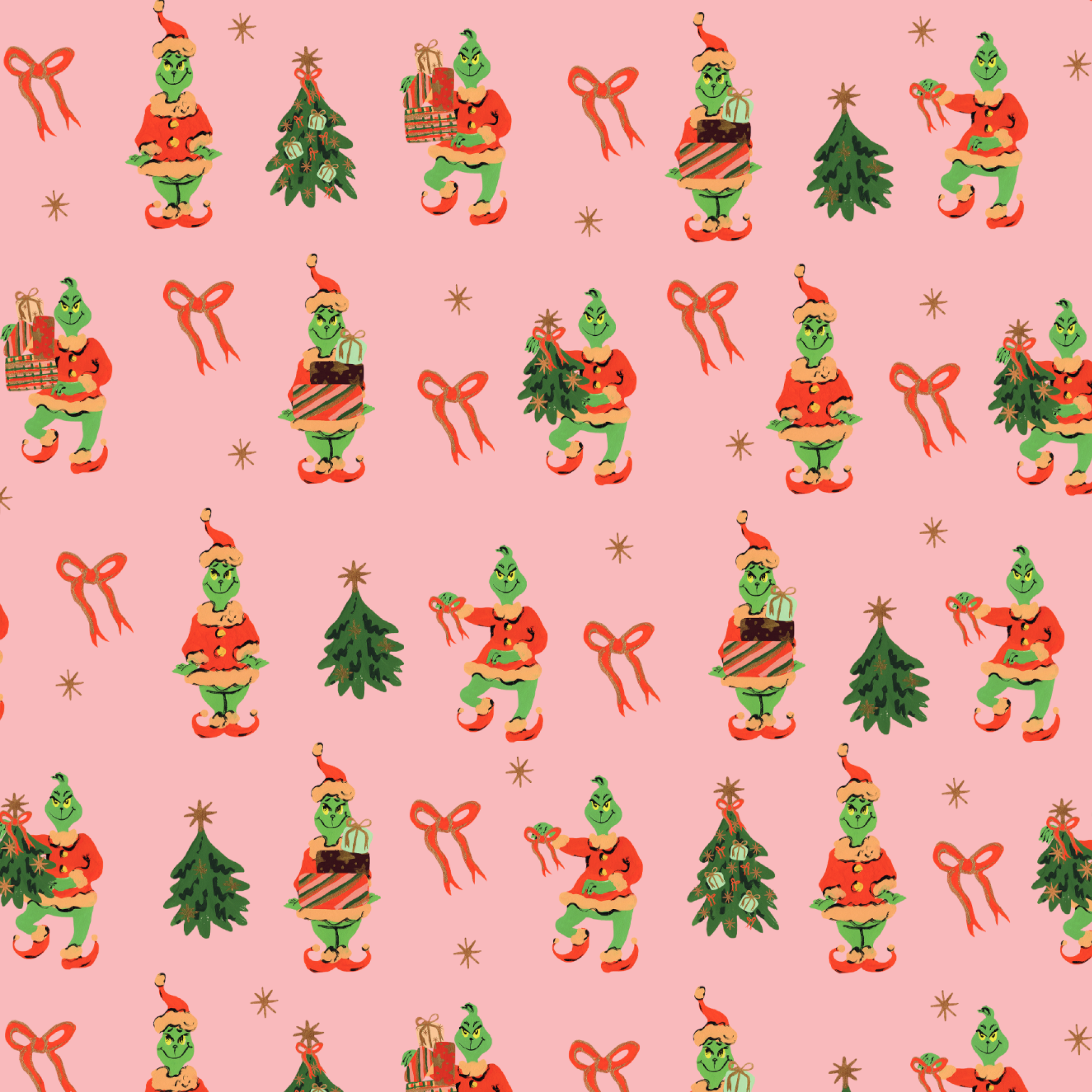 Упаковочная бумага "Гринч, похититель Рождества"