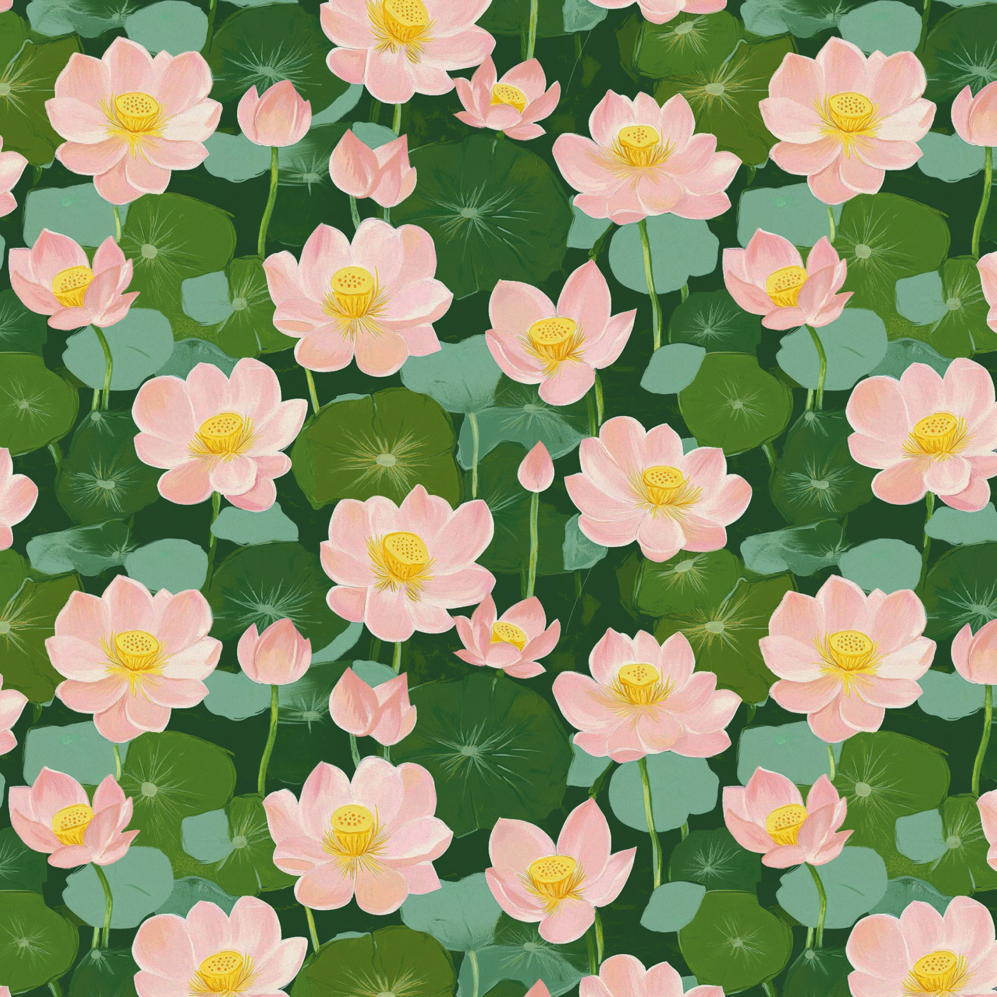 Упаковочная бумага "Лотосы"