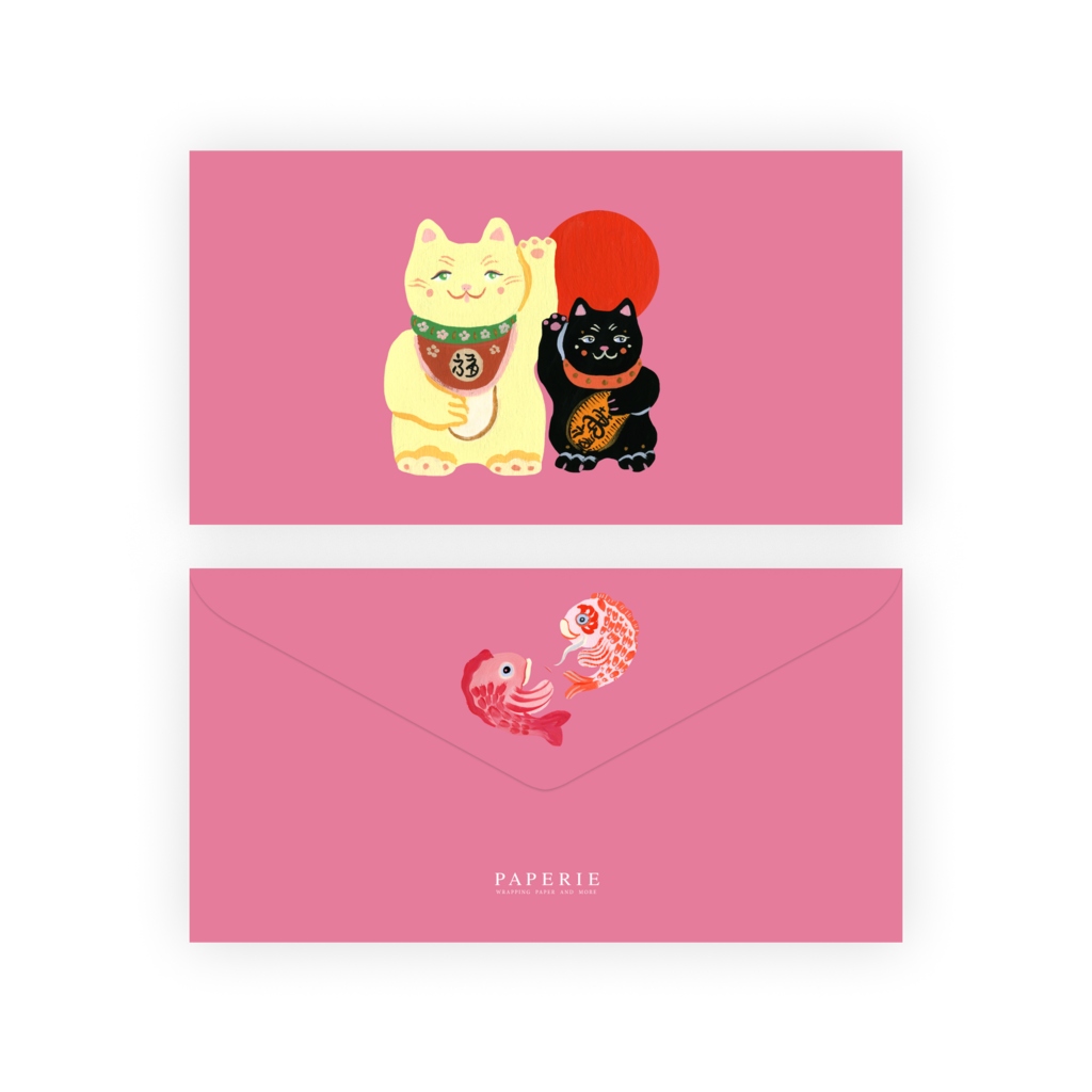 Конверт для денег "Манэки-нэко" pink