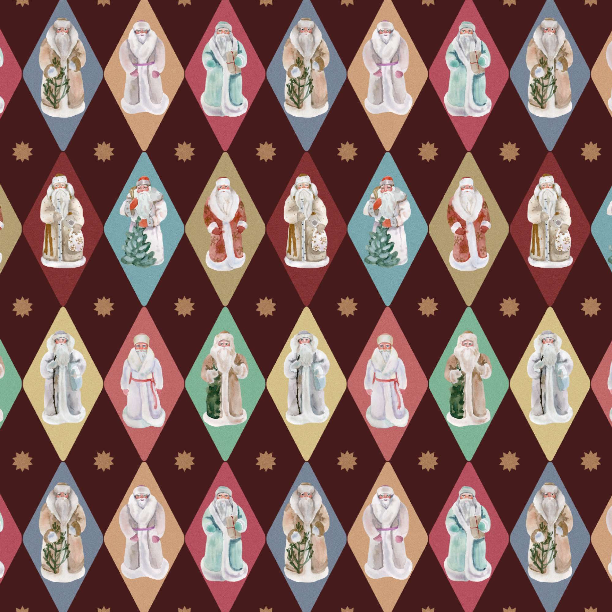 Упаковочная бумага "Дедушки Морозы"