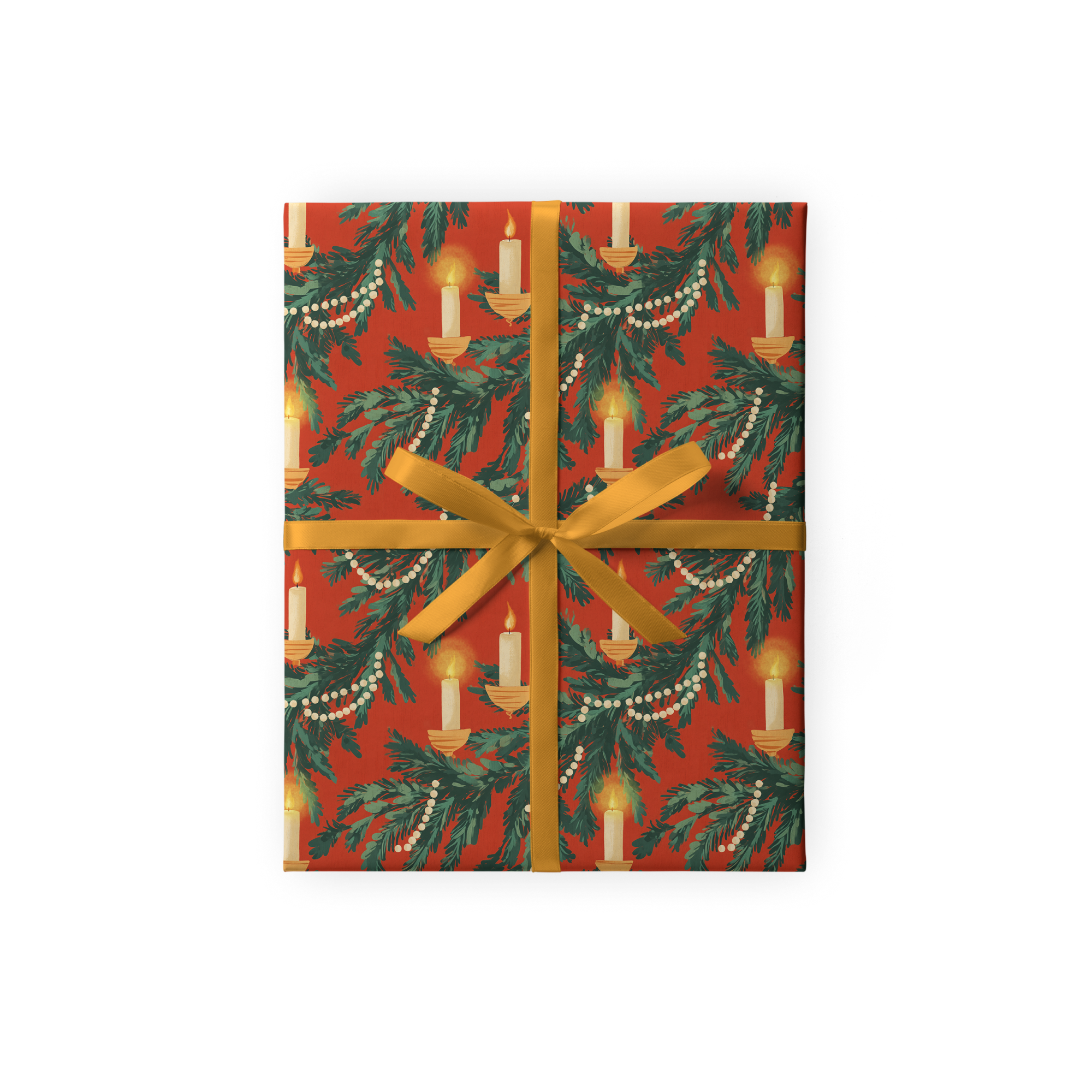 Упаковочная бумага "Рождественские свечи"