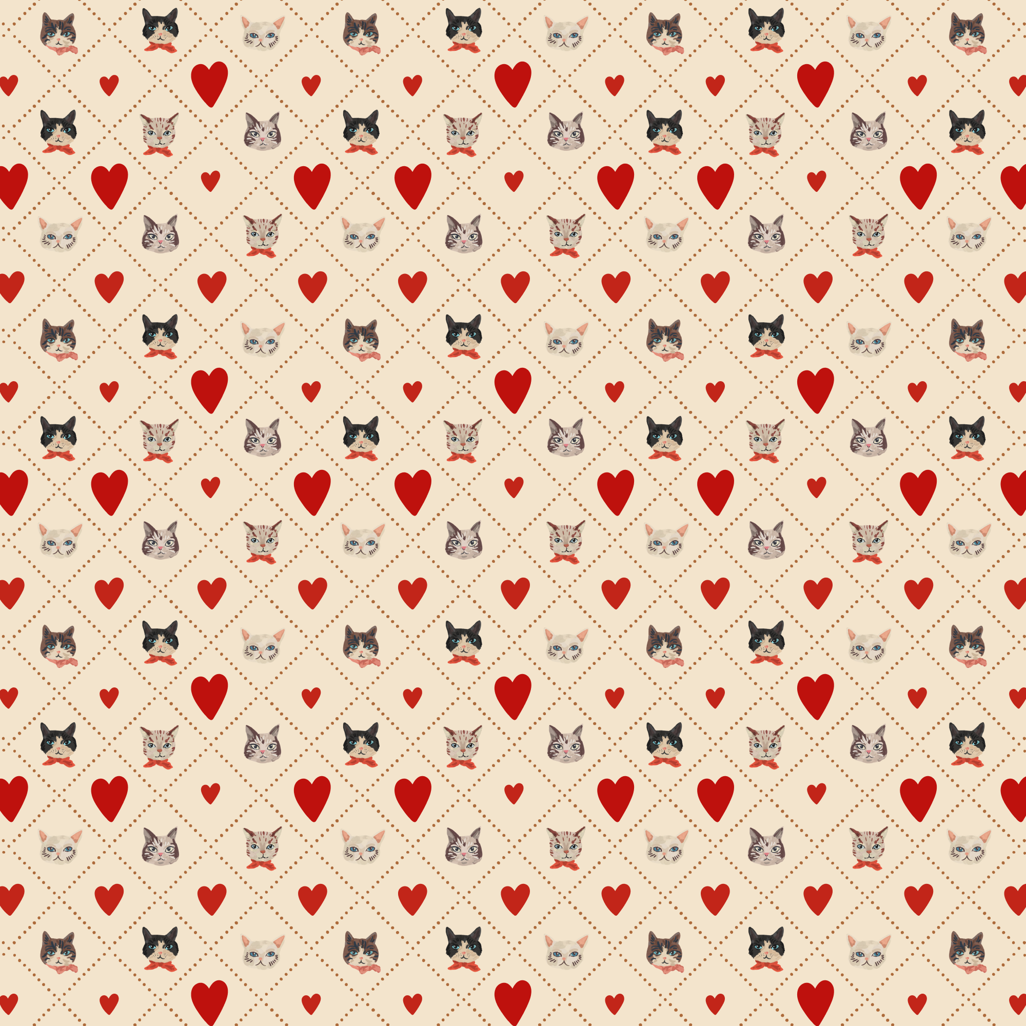 Упаковочная бумага "Любовь и котики"