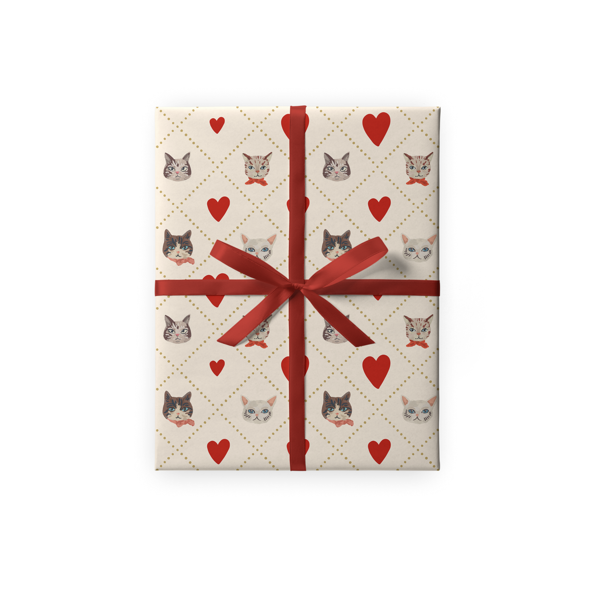 Упаковочная бумага "Любовь и котики"