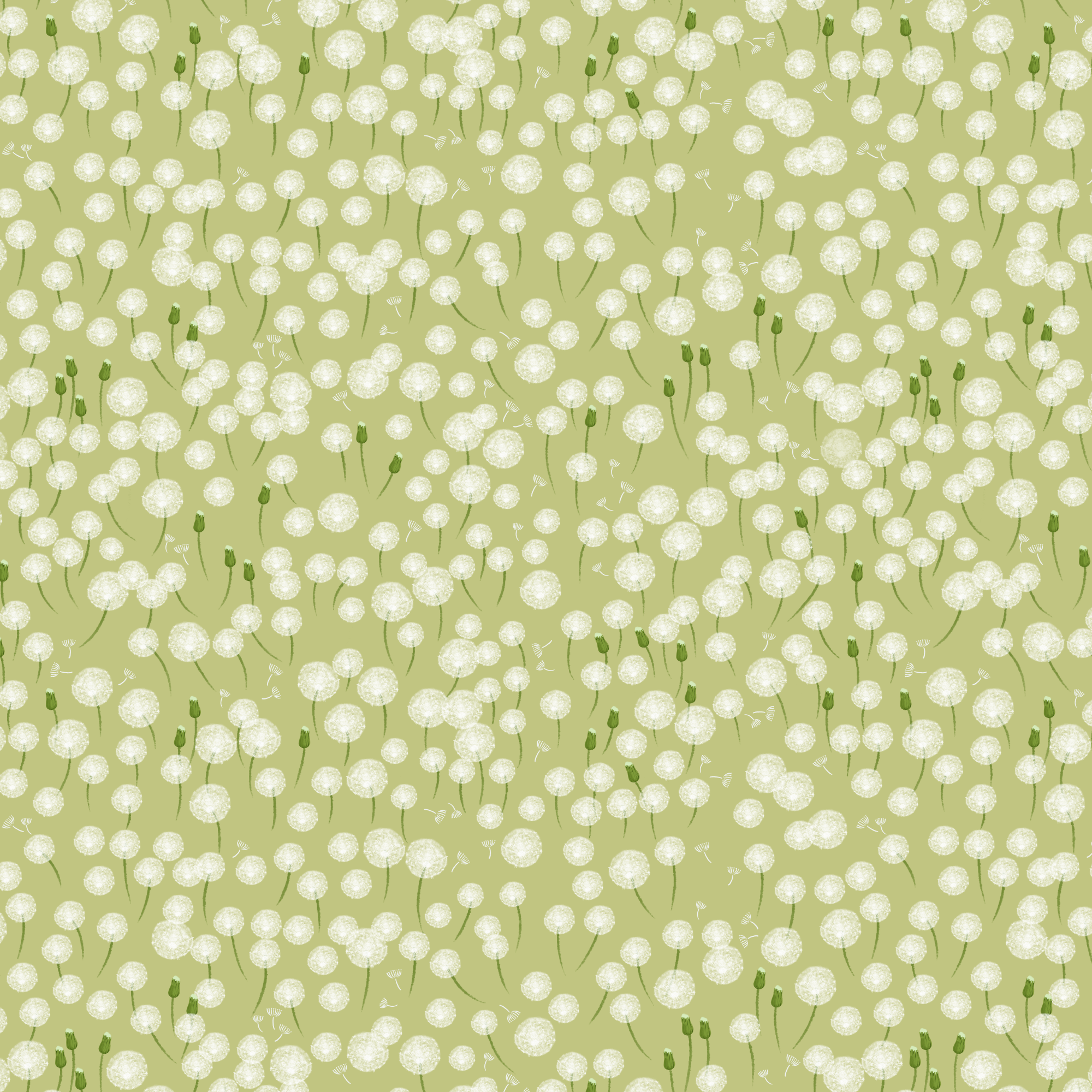 Упаковочная бумага "Одуванчики" двусторонняя