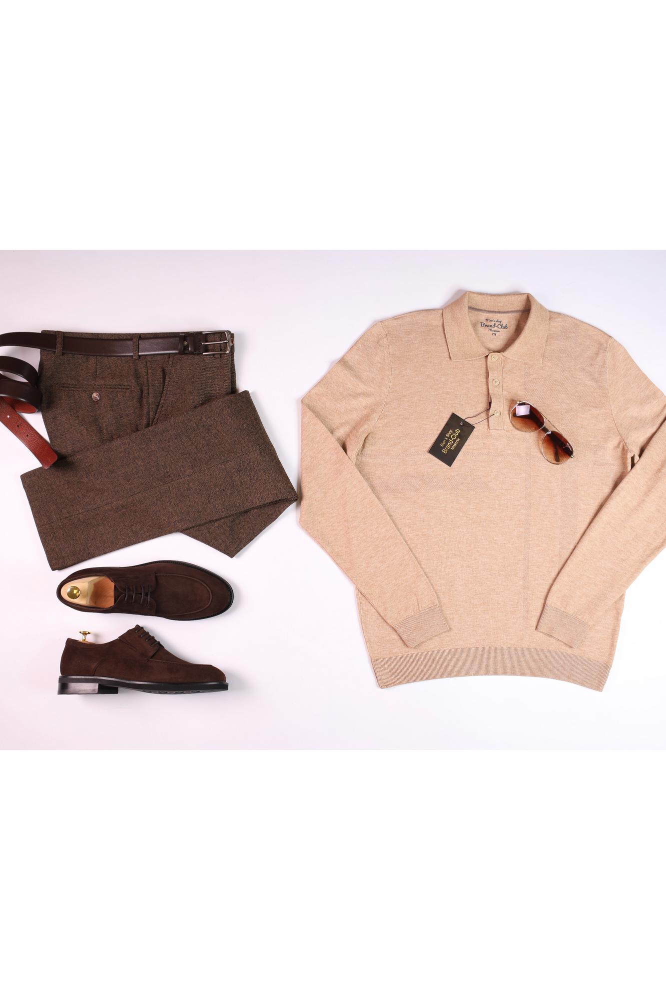 КОМБИНАЦИЯ: ДЖЕМПЕР ИЗ СМЕСИ ХЛОПКА И КАШЕМИРА / БРЮКИ / ОБУВИ