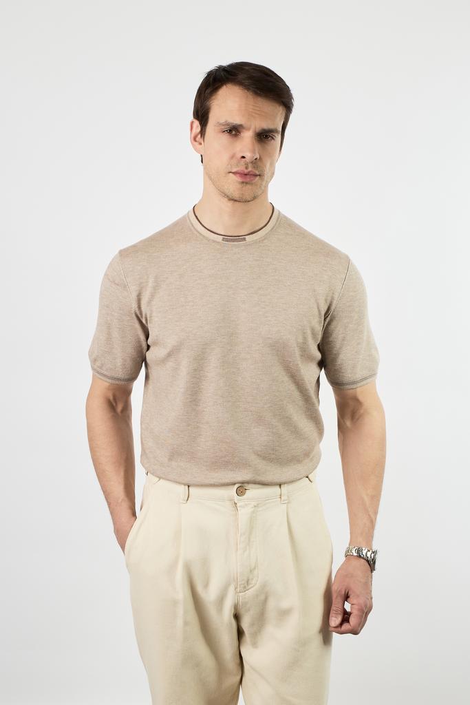 ВЯЗАННАЯ ФУТБОЛКА ИЗ ХЛОПКА И КАШЕМИРА