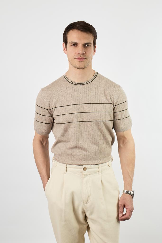 ВЯЗАННАЯ ФУТБОЛКА ИЗ ХЛОПКА И КАШЕМИРА