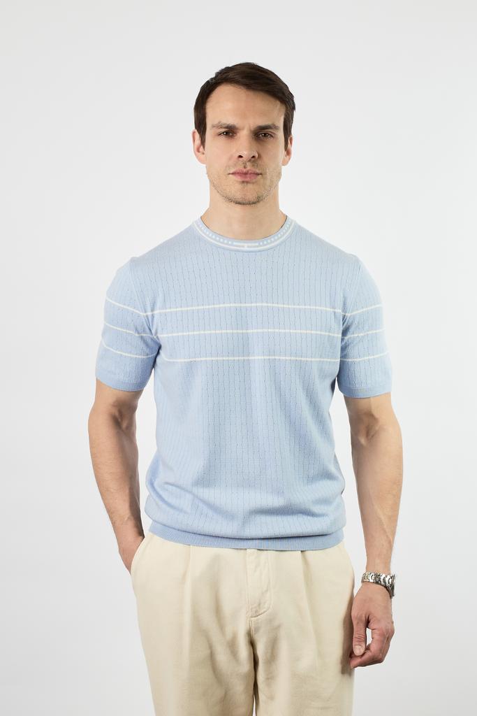 ВЯЗАННАЯ ФУТБОЛКА ИЗ ХЛОПКА И КАШЕМИРА