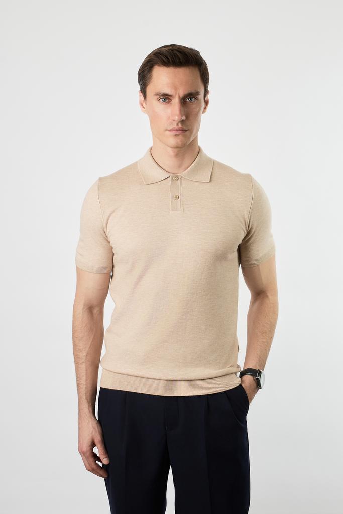 ВЯЗАННОЕ ПОЛО ИЗ СМЕСИ ХЛОПКА И КАШЕМИРА